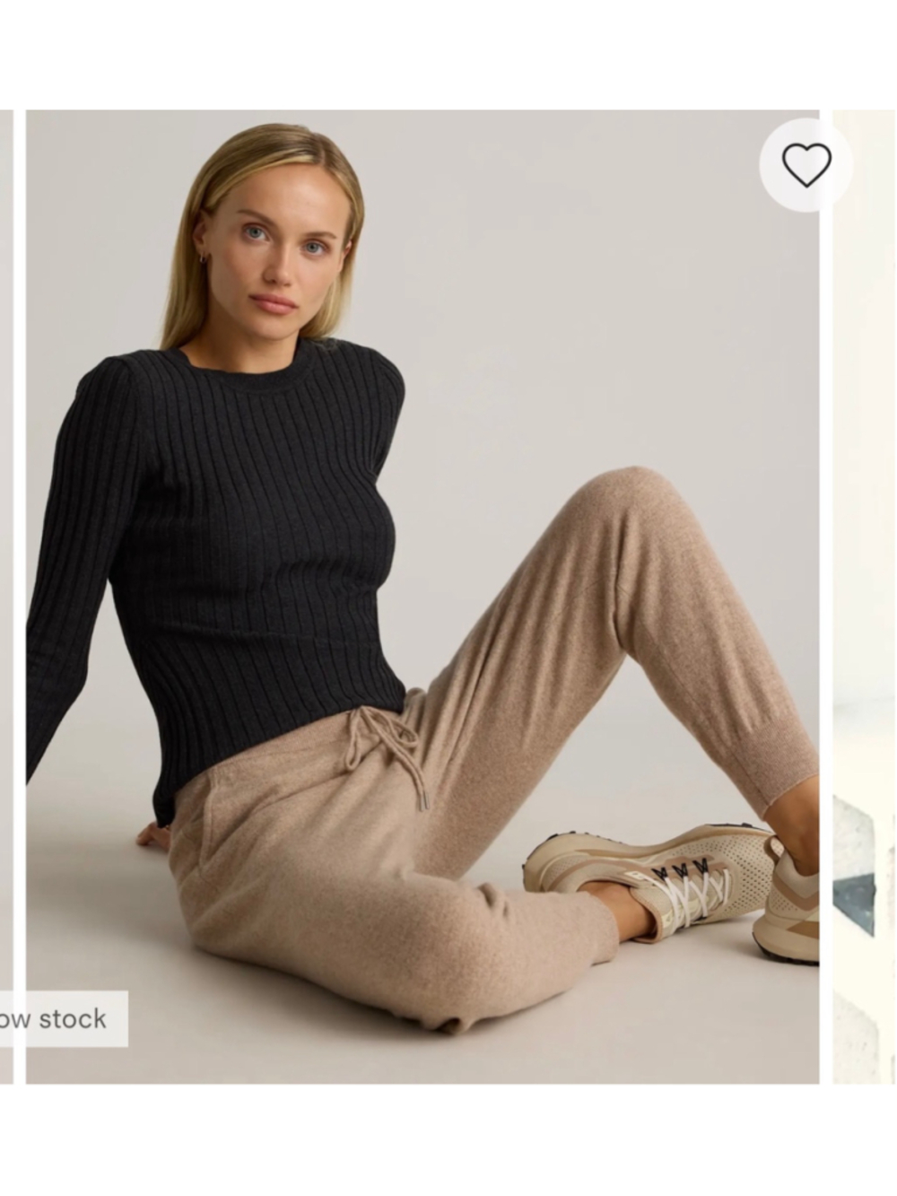 Quince Cashmere Jogger Drawstring Pants Size XS Beige Camel Tan